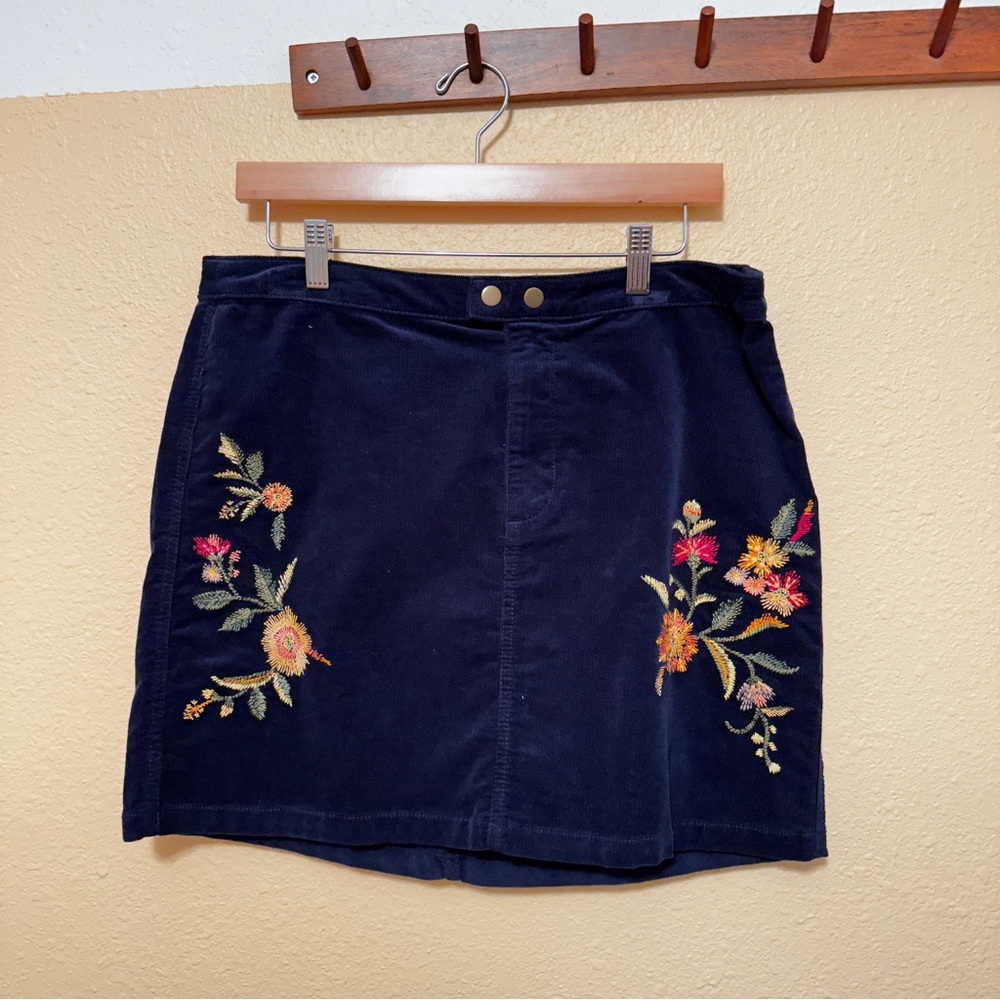 Corduroy Mini Skirt, Floral, Mossimo, Size 14